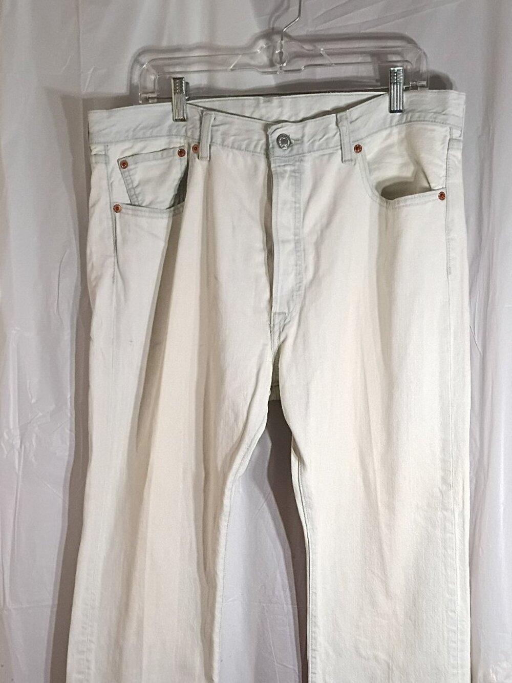 Levi's Men's 501 Button Fly Whitewashed Jeans Size 36 x 32
